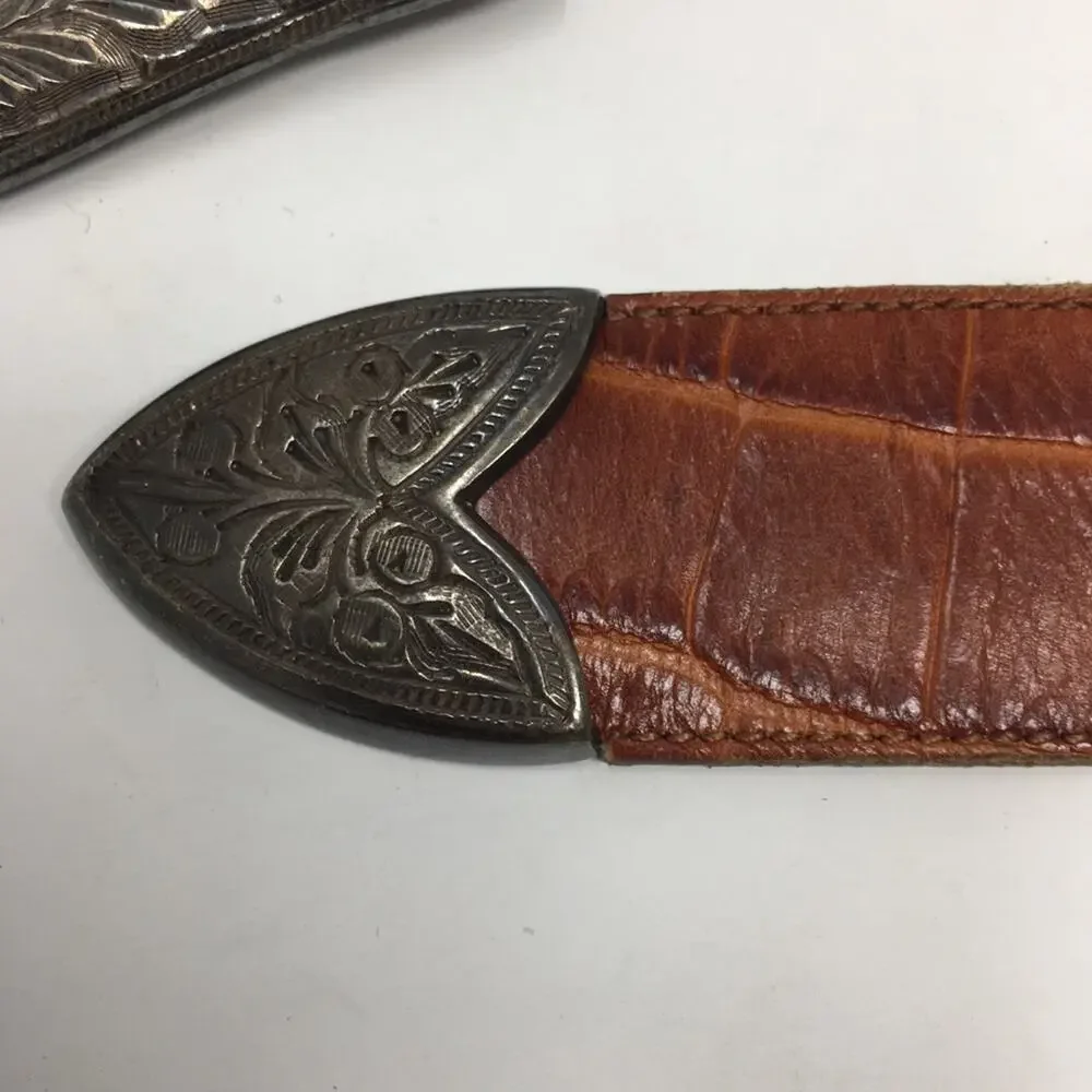 Jennifer Graham Brown Genuine Leather Western Boho Belt Large